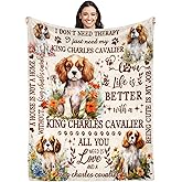 Lussues Nee King Charles Cavalier Blanket for Dog Owners,50 * 60in King Charles Cavalier Throw Blanket for Women Girls