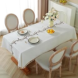 Alsoo Table Cloths Rectangle Table, Cotton Linen