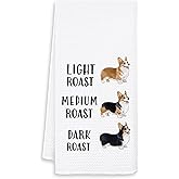 OSLYSOF Corgi Coffee Kitchen Towels, Gifts for Corgi Coffee Lovers Owners Dish Tea Towels for Kitchen Decor, Dog Lover Gifts Decorative Hand Towels for Bathroom, 16x24 Inch