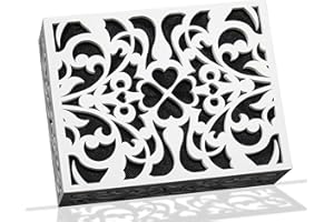 ORYX VISION ORYX Doorbell Chime Cover Box Only, White Door Bell Covers for Wall, Wood Piano Paint Design for Decorative, Large Size 9.8x7.6