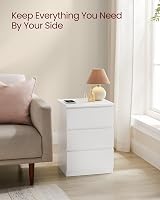 VASAGLE Kailyn Bedside Tables with Power Strip Cloud White LET831W15 view 8