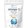 Micro Ingredients Extra Strength Omega 3 Fish Oil Supplements 1,200mg Per Serving, 240 Softgels | Lemon Flavored | Burpless | Essential Fatty Acids | EPA 220mg + DHA 150mg | Deep Sea Fish