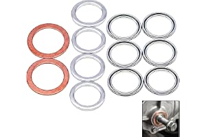 Yiwview 12Pcs Transfer Case & Differential Gasket Kit, Crush Washer Set Replacement 12157-10010 90430-24003 90430-18008, Compatible with Toyota, Land Cruiser, Tundra, Tacoma, FJ Cruiser, Highlander