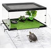 AZV XLarge Turtle Basking Platform for 18-24'' Wide Aquariums 75/90/100 Gal | Top Mounted Hanging Turtle Dock with Kit, Slip-Resistant Grooves Ramp Escape-Proof for Red-Eared Sliders Fits 120/125/150 Gal