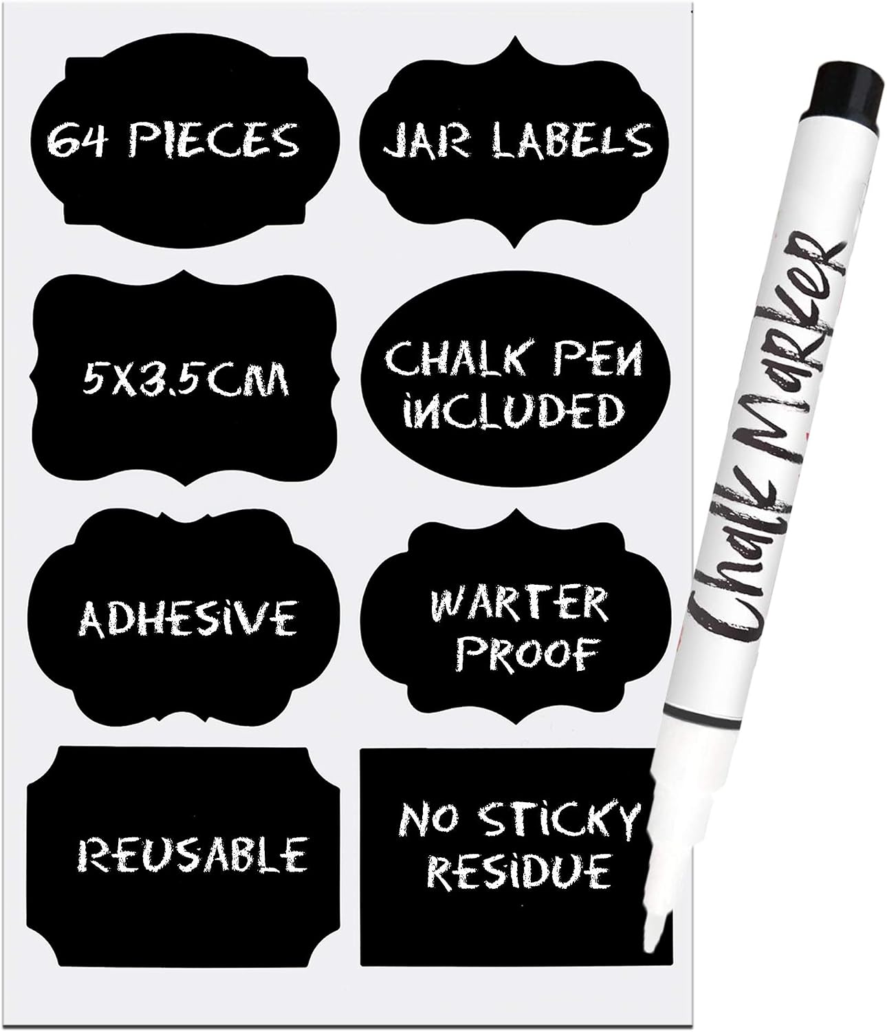 Armiz Labels for Jars 64 PCS