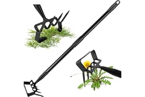 GENUBI INDUSTRY Stirrup Hoe and Cultivator Rake for Weeding, 2 in 1 Heavy Duty Scuffle Garden Hula Hoe with 62 Inch Adjustable Handle, Action Hoe with Rake, Metal Weeding Loop Stirrup Hoe for Weed Puller Loosening