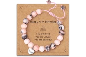 Alissl Birthday Gifts for 4-10 Girls, Adjustable Sparkling Delicate Pink Charm Cute Bracelet for Teen Girls for Daughter Granddaughter Niece Sister Teens Friends
