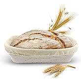 Banneton Bread Proofing Basket — Handwoven Rattan Banneton for Artisan Sourdough, Includes Linen Liner, Ideal Proofing Bowl for Home Bakers, 12.25” x 6” x 3.5” Rectangular Brotform