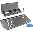 Birch Desktop Whiteboard with Storage & Multiple Markers Surface Desktop Glass Dry Erase Board Desk Top White Board Dry Erase Notepad Desk White Board Tabletop Desk Whiteboard (Charcoal)
