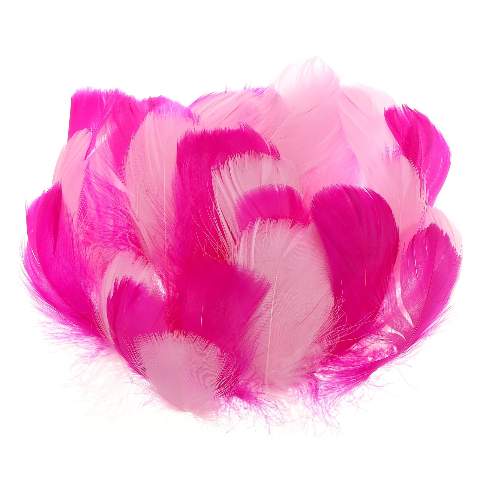 PATIKIL Colorful Feathers 3-5inch, 300pcs Goose Feathers Bulk for Crafts DIY, Wedding Home Party Decorations Dream Catcher, Pink/Fuchsia