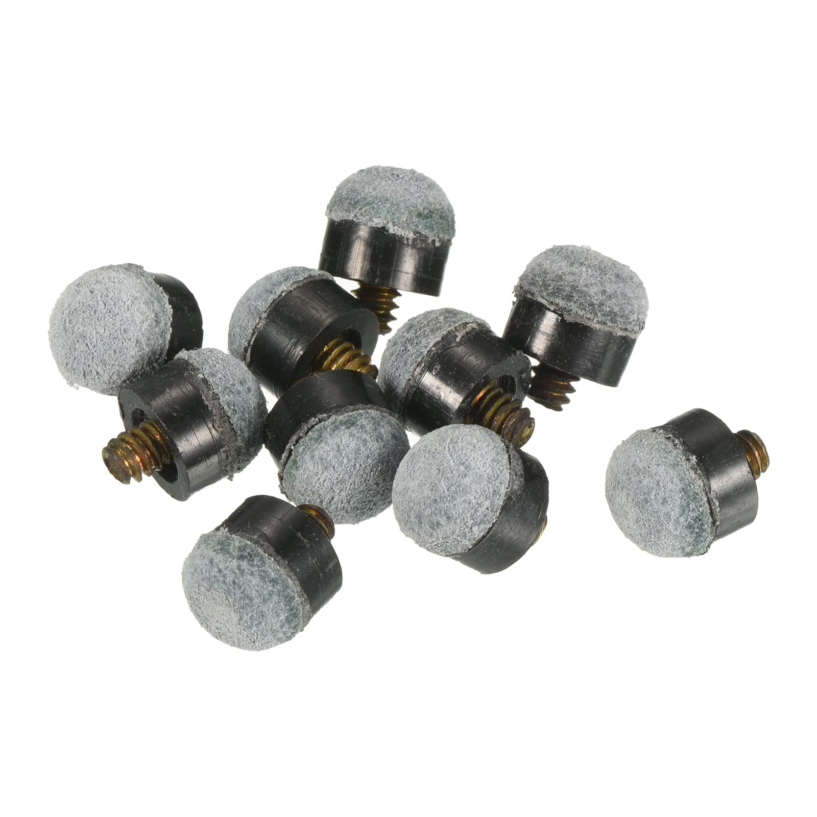 PATIKIL 11mm Dia Screw-on Pool Cue Tips, 10 Pack Billiard Cue Tips Snooker Billiard Supplies Pool Stick Tips Replacement Accessories, Grey