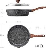 SENSARTE Nonstick Skillet Deep Fry Pan 26 cm 4 Litre with Lid Induction view 5