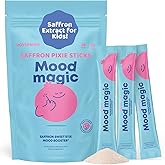 JoySpring Mood Magic for Kids – Natural Mood Support Pixie Sticks Candy with Saffron Extract, Magnesium Citrate & Vitamin D3 | Sugar-Free Powder Drink or Candy | 25 Servings | 4+ Years