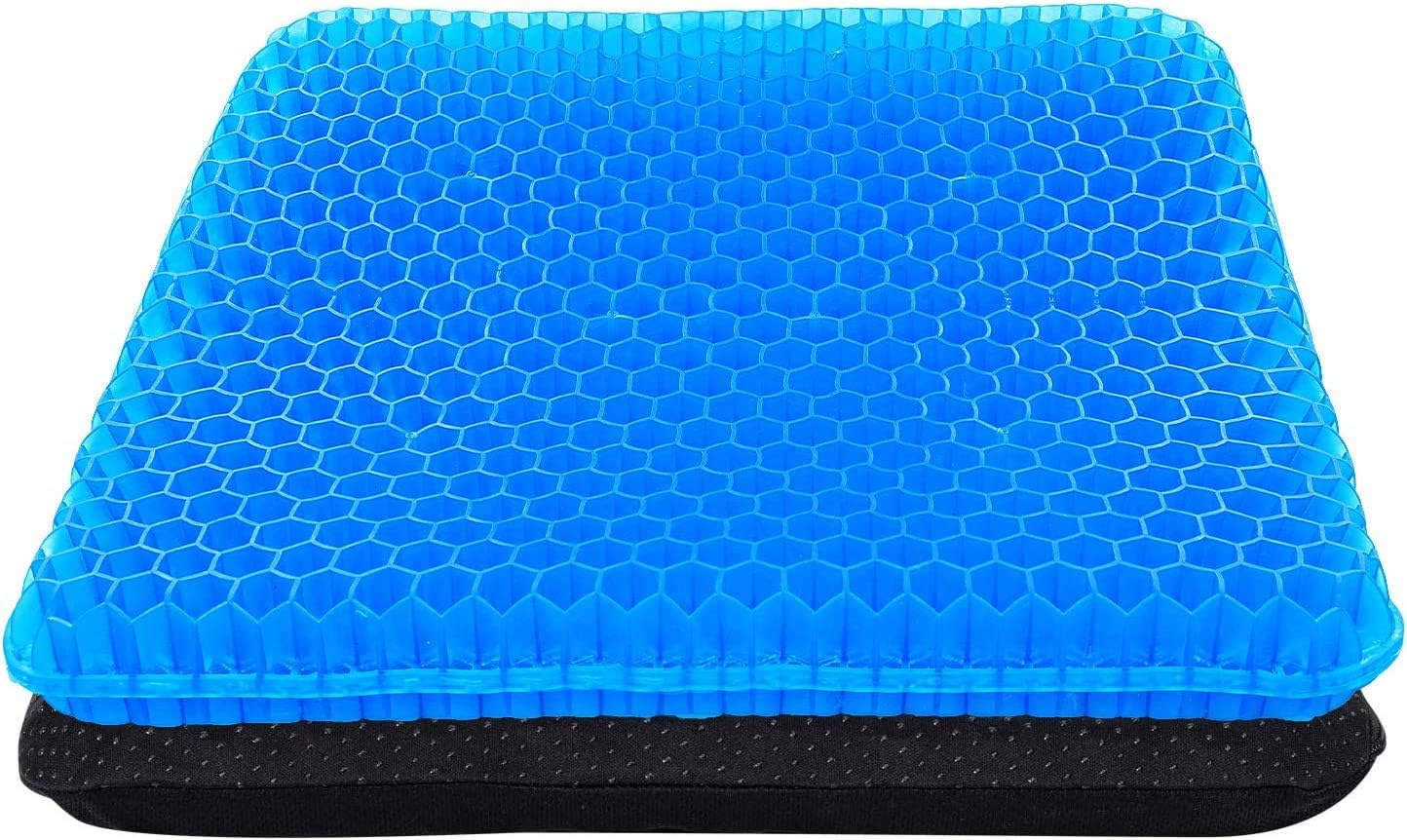 Rraycom Gel Seat Cushion, Large Thick Seat Cushion with Non-Slip Washable Cover, Breathable Honeycomb Pain and Pressure Relief Seat Cushion for Office, Car Seat, Wheelchair, 2021 Updated: Home & Kitchen