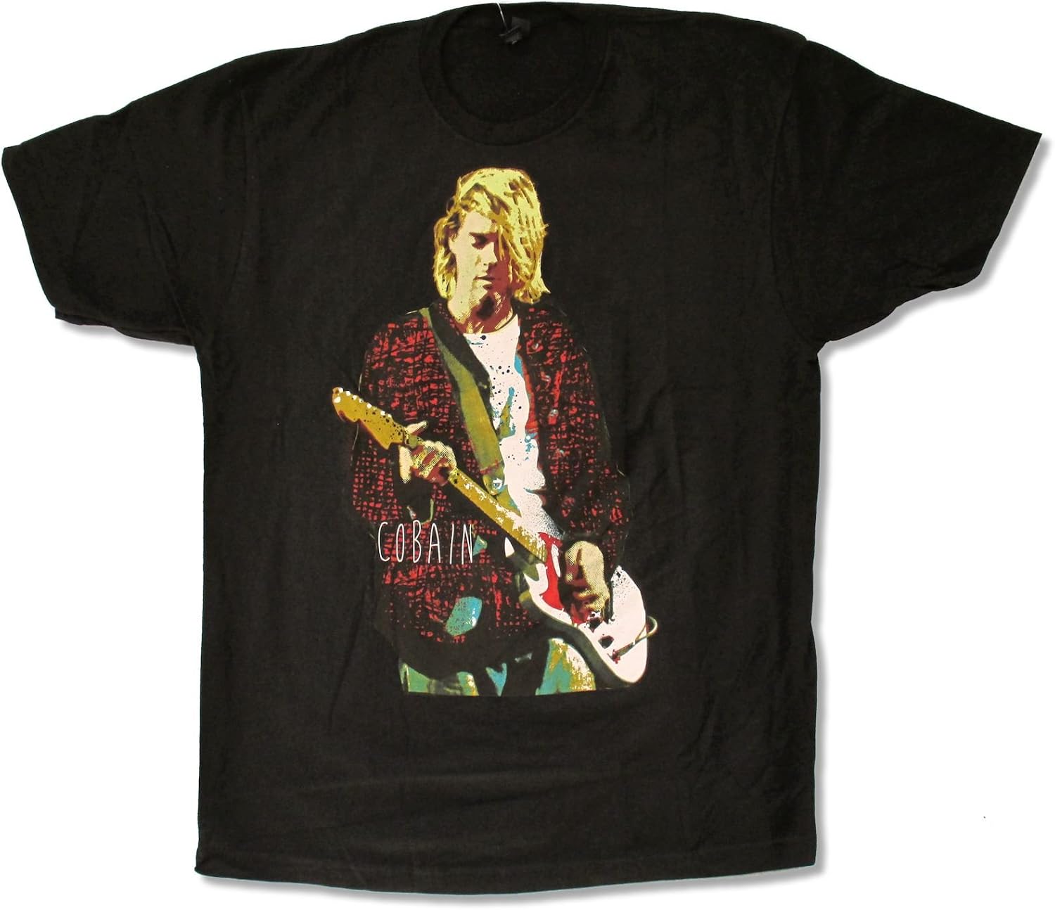 kurt cobain red and black shirt