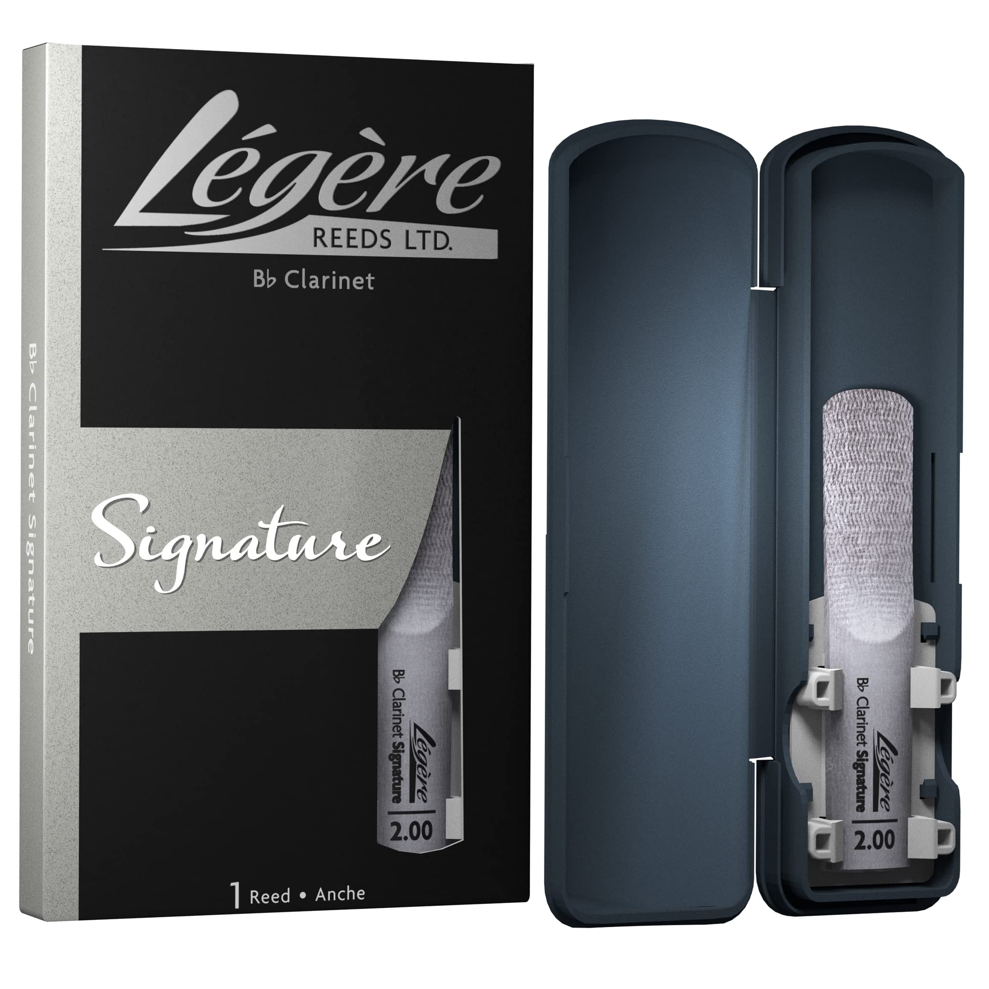 Légère Reeds - Bb Clarinet Reed, Signature, Strength 2.00 (BBSS2.00) - Premium Synthetic Woodwind Reed