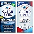 Bundle of Clear Eyes Nighttime Restoring Eyes Drops, Nighttime Relief Dry Eye Drops, 0.5 Fl Oz + Clear Eyes Cooling Comfort Relief Eye Drops, 0.5 Fl Oz
