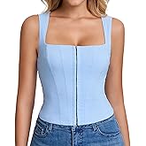 KUTUMAI Corset Tops for Women 2026 Cute Square Neck Bustier Summer Y2k Trendy Going Out Top