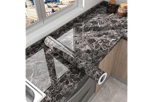 Self-Adhesive Vinyl Wallpaper Extra Thick Waterproof Removable Peel and Stick Stone Wood Pattern for Kitchen Counters Bath, W