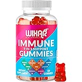 WIXAR NATURALS 9 in 1 Immune Support Gummies with Elderberry, Vitamin C&D, Zinc, Turmeric, Ginger, Echinacea, Astragalus & Sea Moss for Immunity Supplement - 60 Gummies