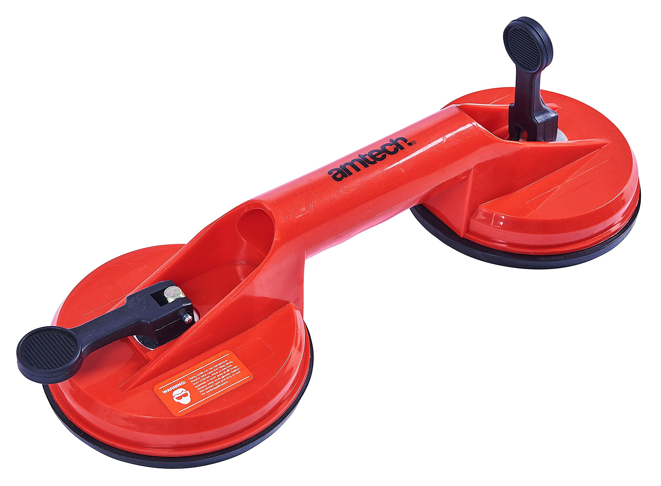 Amtech J1870 Dual Cup Suction Lifter with 60kg Capacity, Ideal for Lifting Glass Sheets and Mirrors, Clear — image 1