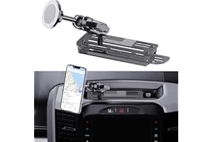 SwiftGaze Stainless Steel Phone Mount for 2019+ Ram 1500/2500/3500/TRX, Magnetic & Clamp Dual Heads, All-Metal Shakeproof Unique America Flag Design OEM Screw Hole Dash Mount Install Super Stable