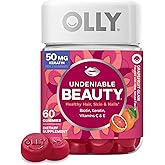 OLLY Undeniable Beauty Gummy, For Hair, Skin, Nails, Biotin, Vitamin C, Keratin, Chewable Supplement, Grapefruit, 30 Day Supply - 60 Count