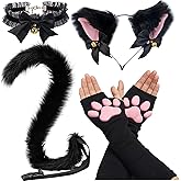 HOMEGYMFREE Cute Cat Paw Mittens Gloves, Kawaii Cat Cosplay Kawaii Soft 3D Toes Beans Fingerless Cat Claw Paws Pad Sleeve
