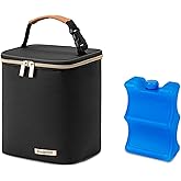 BABEYER Breastmilk Cooler Bag with Ice Pack Fits 4 Baby Bottles Up to 9 Ounce, Baby Bottle Cooler Bag Suitable for Nursing Mo