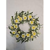 NeoL'artes Grapewine Wreath for Porch Front Door Mantle and Fireplace Wrapped Grapevine for Festival Year Around Home Decor (Yellow)