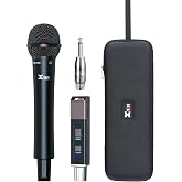 M5 Profesional Wireless Handheld Microphone System, +6 dB Built-in Gain | 5.8GHz Wireless Microphone &amp; Receiver,Auto Channel Scan, 10+ Hours of Battery Life