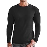 HiMONE Long Sleeve Shirts for Men Thermal Crewneck Fleece Base Layer Casual Undershirts Pullover Tops