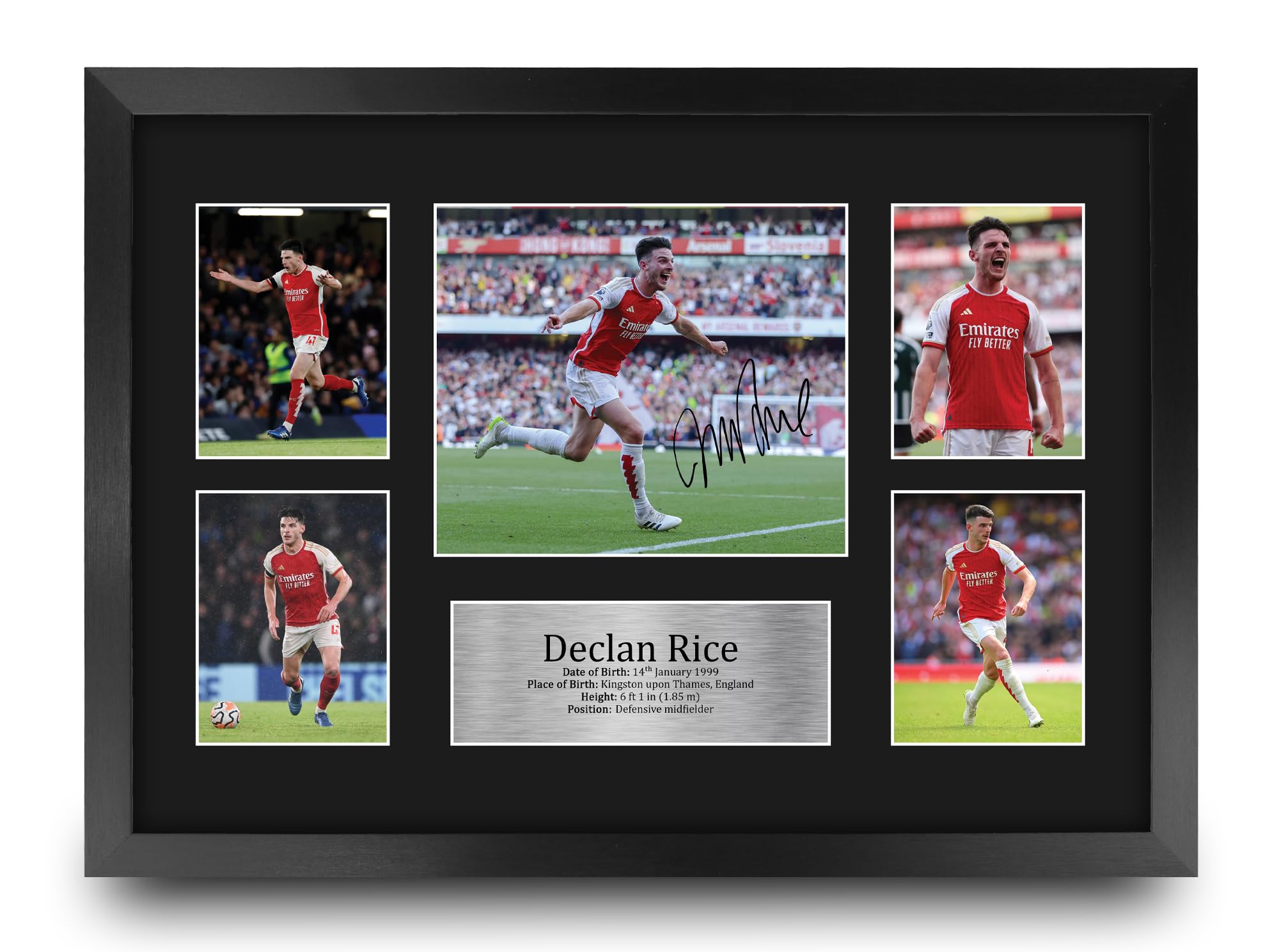 HWC Trading FR A3 Declan Rice Arsenal Printed Memorabilia Signed Autograph Photograph Display for Football Fans and Supporters - A3 Framed