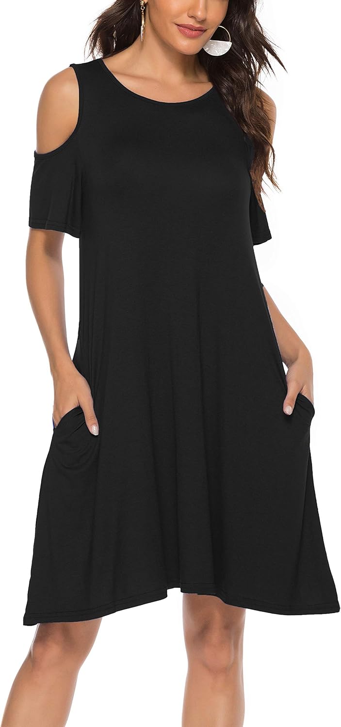 cold shoulder dress with pockets