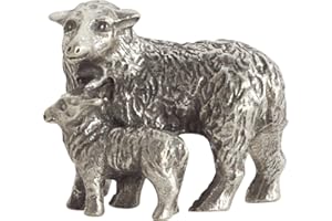 DANFORTH - Sheep with Lamb, Pewter Port Nativity Collection, Tiny Figurine for Advent & Christmas Scenes, Holiday Decoration, Christian Gift, Made in USA, Measures 15/16” Long and ¾” Tall, 1 Pc.