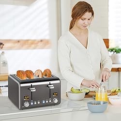 SEEDEEM 4 Slice Stainless Toaster with LCD