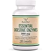 Digestive Enzymes - 800mg Blend of All 10 Most Essential Digestive and Pancreatic Enzymes (Amylase, Lipase, Bromelain, Lactase, Papain, Protease, Cellulase, Maltase, Invertase) by Double Wood