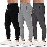 ALL IN SWEATS Men’s Sweatpants 3 Pack Joggers for Men - Athletic Sweatpants for Men with Pockets Workout Pants