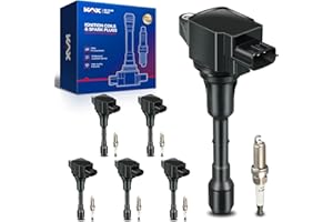 KAX OEM Performance Set of 6 UF550 Ignition Coils & Double Iridium Spark Plug Compatible with Nissan Pathfinder Murano Maxima 350Z Quest Altima INFINITI QX60 JX35 G35 EX35 G25 FX35 Q50 M35 M35h Q70