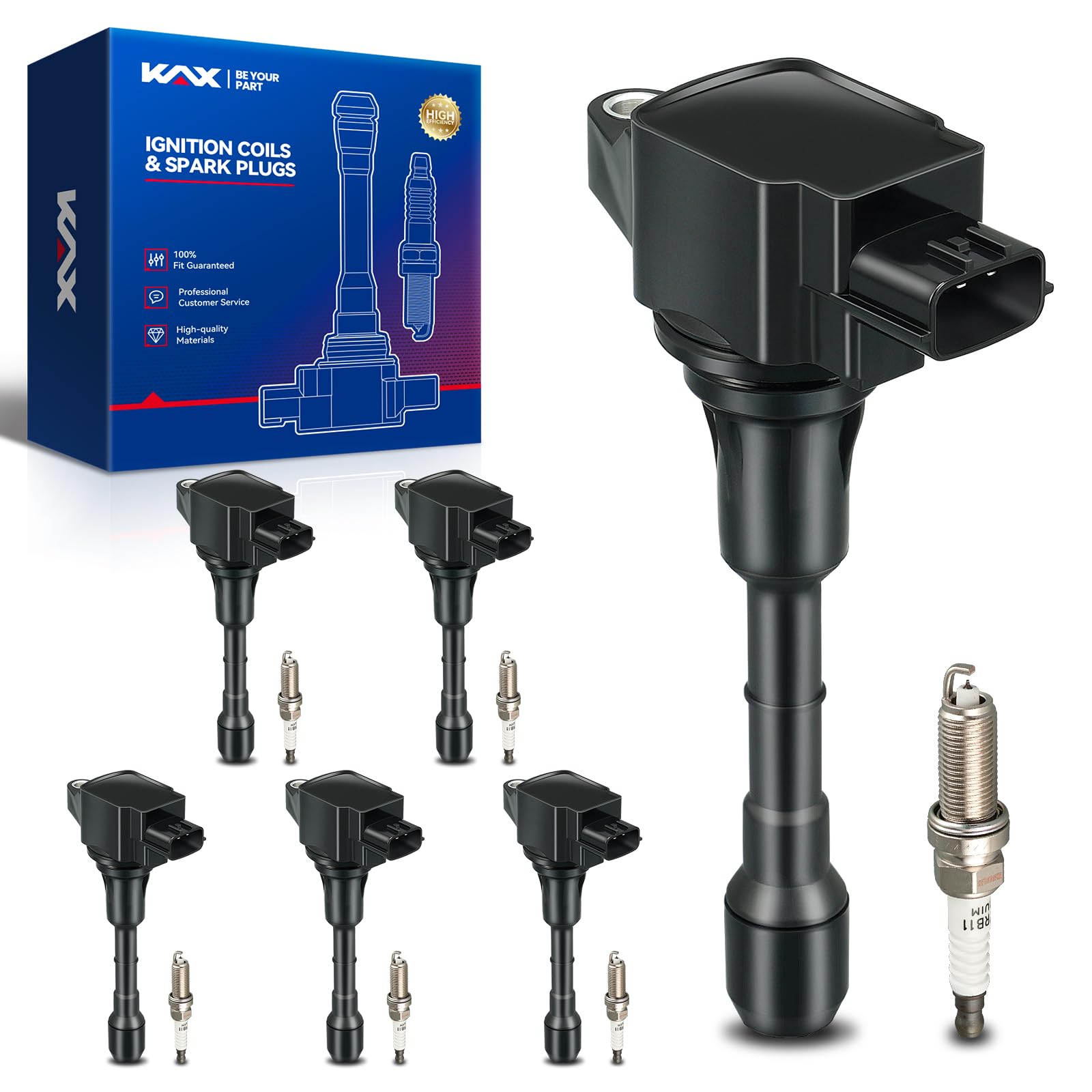 Photo 1 of OEM Performance Set of 6 UF550 Ignition Coils & Double Iridium Spark Plug Compatible with Nissan Pathfinder Murano Maxima 350Z Quest Altima INFINITI QX60 JX35 G35 EX35 G25 FX35 Q50 M35 M35h Q70