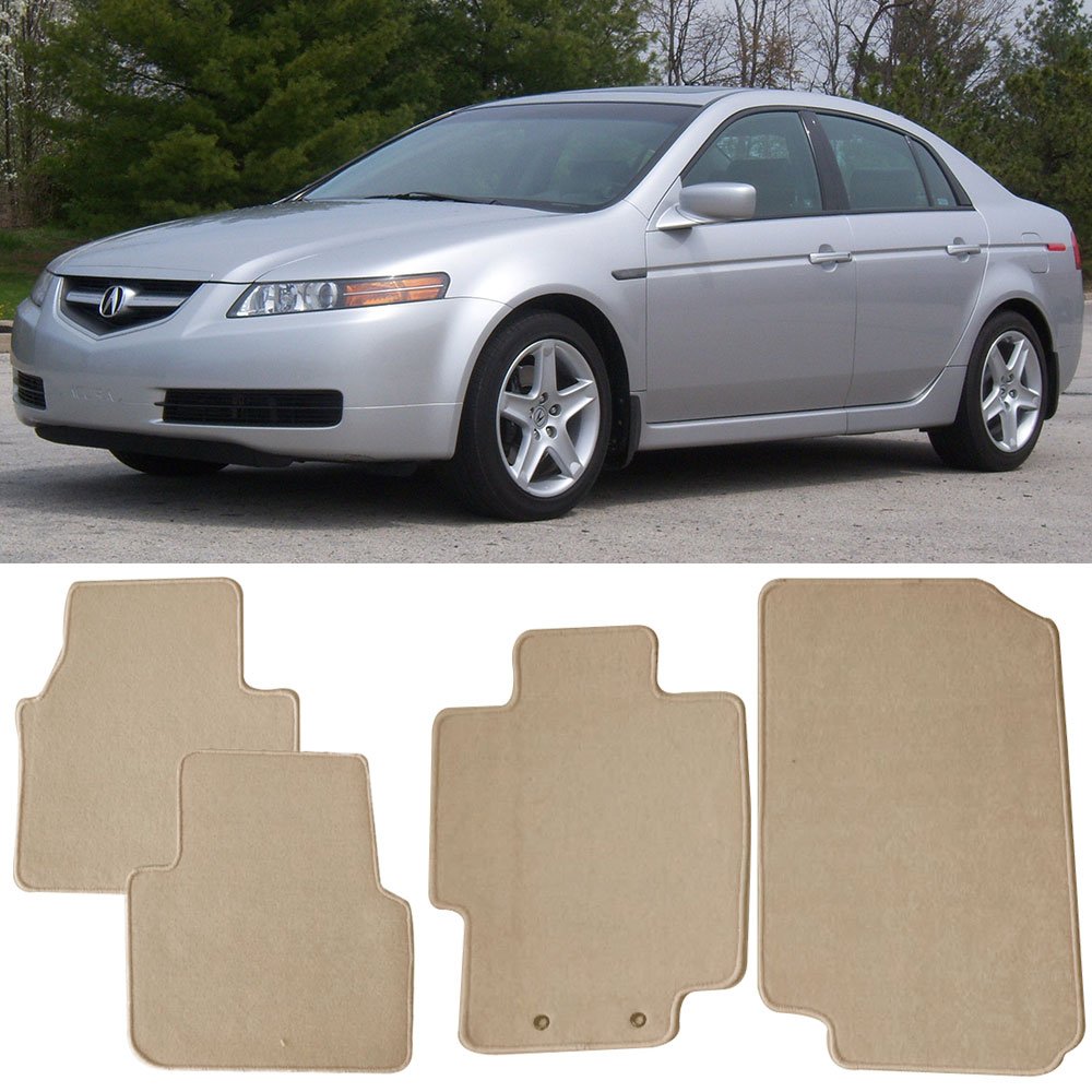Amazon.com: Floor Mat Fits 2004-2008 Acura TL | Front & Rear Beige 4PC  Nylon Car Floor Carpets Carpet liner by IKON MOTORSPORTS | 2005 2006 2007:  Automotive