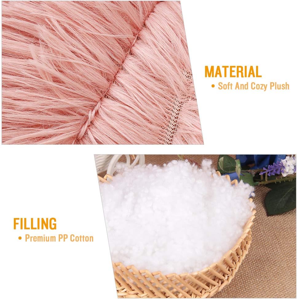 Luciphia Round Dog Cat Bed Donut Cuddler, Faux Fur Plush Pet Cushion for Large Medium Small Dogs, Self-Warming and Cozy for Improved Sleep Pink, Medium(23"x23") : Pet Supplies
