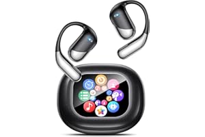 EUQQ AI Translation Earbuds: Real-Time 144 Languages Translator Earphones, Audifonos Traductores Inglés Español, Bluetooth 5.4, OWS Open Ear & LCD Touch, Ideal for Travelers, Business & Language Learners