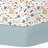 Little Grape Land Crib Sheets 2 Pack, Microfiber Fitted Crib Sheet for Standard Crib Mattress 52"x28"x8", Soft and Neutral Baby Crib Sheets for Boys and Girls, Breathable & Easy Care, Woodland Fawn