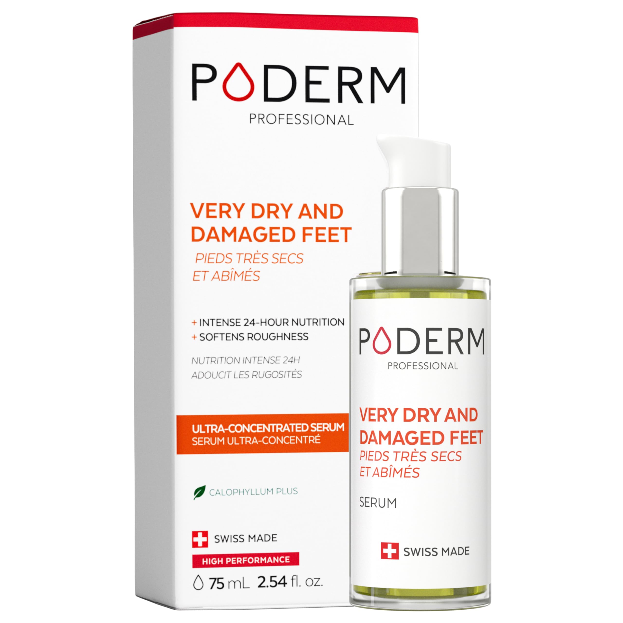 PODERM – VERY DRY AND DAMAGED FEET – Intensely Repairs and Nourishes for 24 Hours – Visibly Repaired Feet in 7 Days - 100% Natural Ingredients – Foot Care – Swiss Made