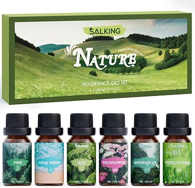 SALKING Nature Fragrance Oils Gift Set Pine Ocean Breeze Rain Fresh Cut Grass