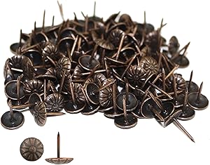 Upholstery Tacks,200 Pcs 7/16″ Furniture Decorative Nails Pins for Sofa,Crafts,Decorative Painting (Red Bronze)