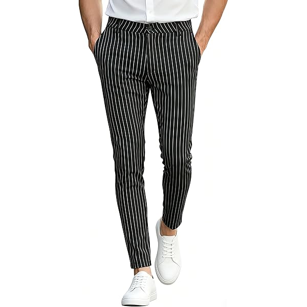 Fuzzdandy Pin Striped Pants Black Stripes Drainpipe Vintage Mod
