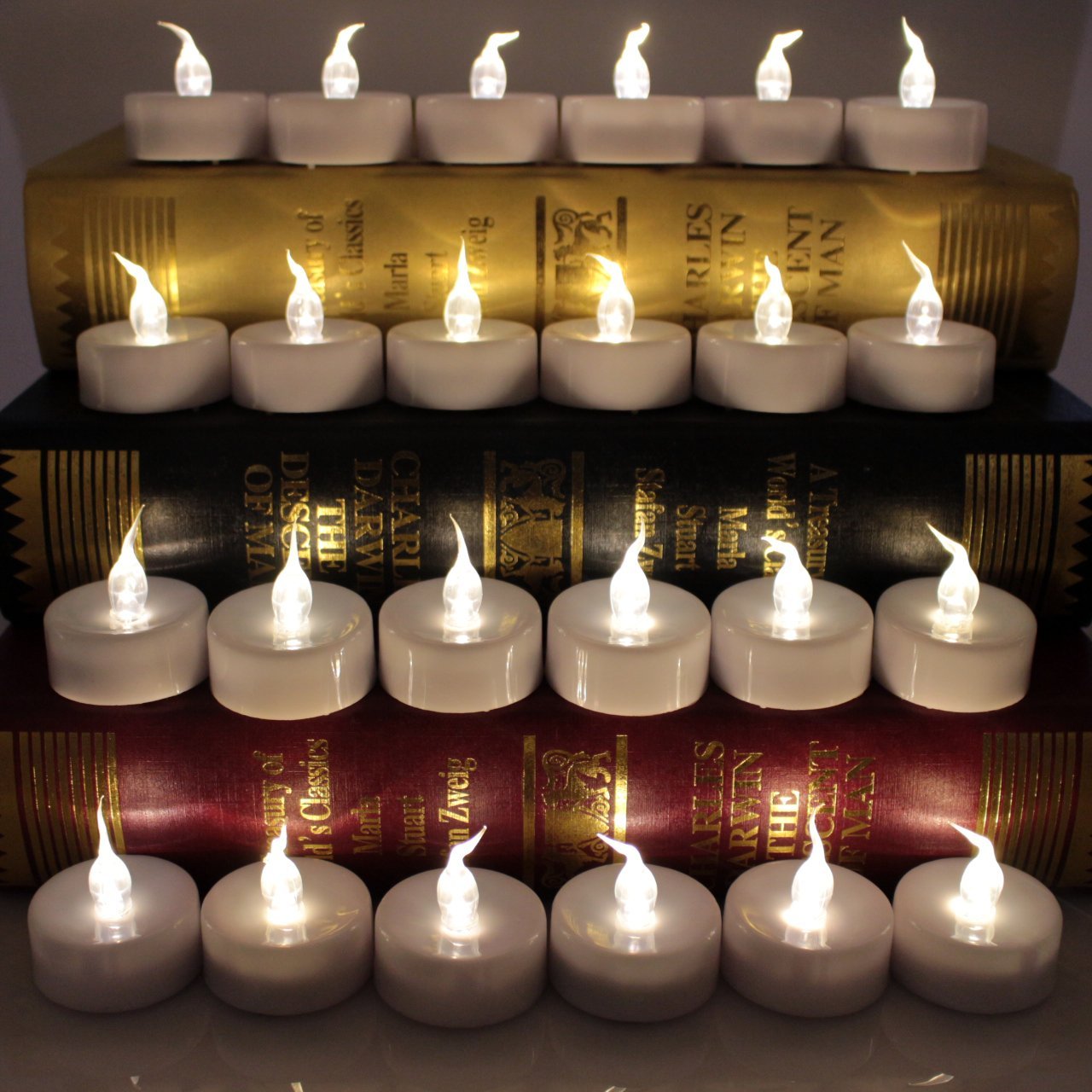 Innovator High Capacity Battery Powered Led Flameless tealight Candles ,with Remote and Timer for Outdoor, Indoor, Thankgiving Days, Christmas Day (Warm White 12pcs)