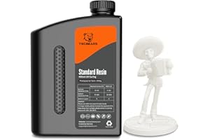 TECBEARS 3D Printer Resin 2KG,405nm UV Curing Standard Resin, Fast Curing 3D Printing Liquid Photopolymer Resin for LCD DLP SLA 3D Printers, Low Shrinkage, High Precision, 2000g, White